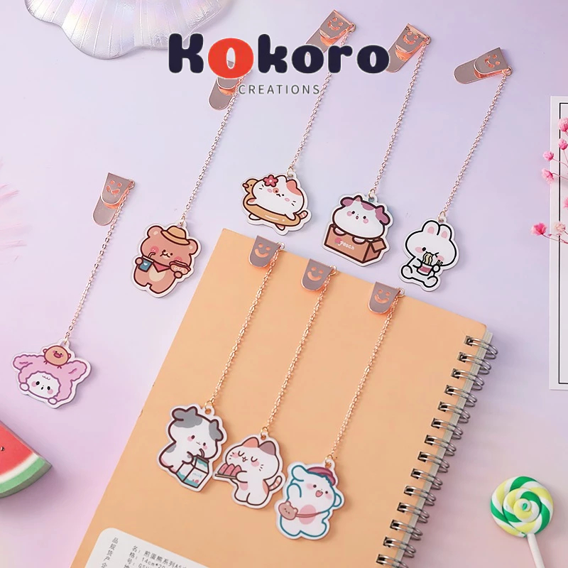 

KokoroCreations - [SK64] Pembatas buku bookmarked karakter animal kartun lucu variasi binatang
