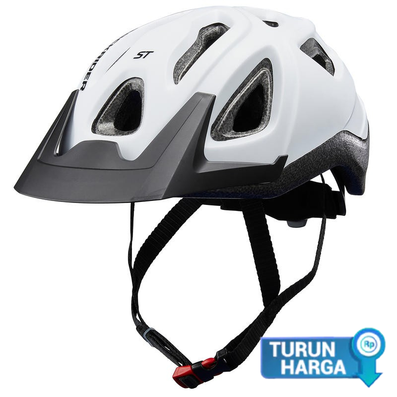 Decathlon Rockrider Helm Sepeda Gunung St100 - Putih - 8578466