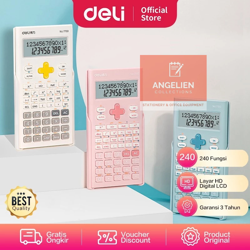 

Deli 1700 (BERGARANSI) Scientific Calculator/ Kalkulator Ilmiah - Putih