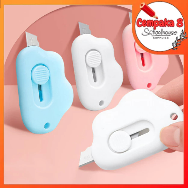 

mini cutter lucu bentuk awan pisau kartun untuk alat tulis kantor cutter portable - UTI0085