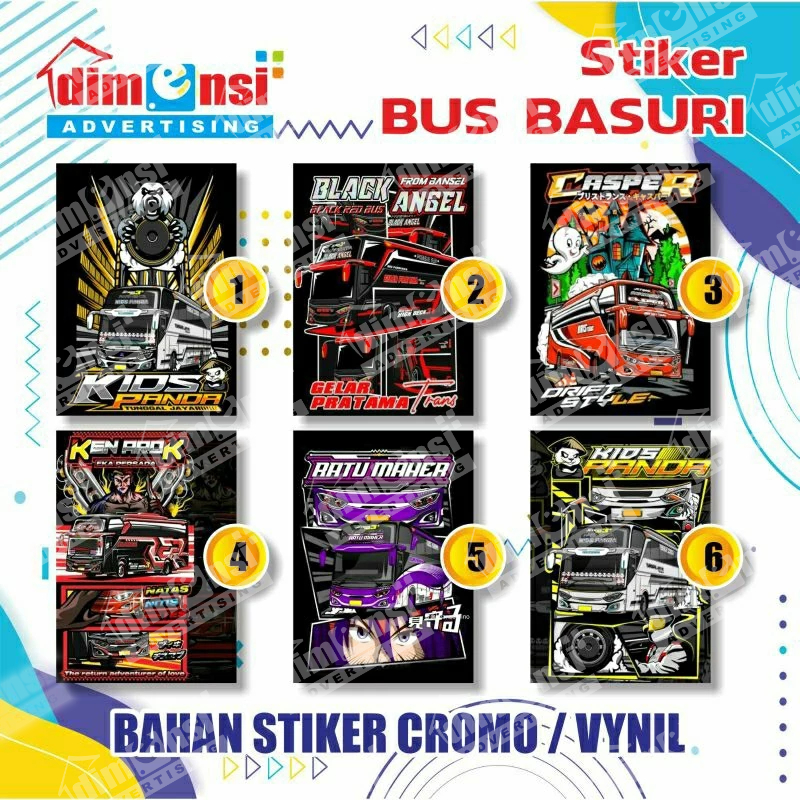 Stiker Bus Basuri / Stiker Bus Tolelot / Stiker Basuri Viral - DIMENSIADV