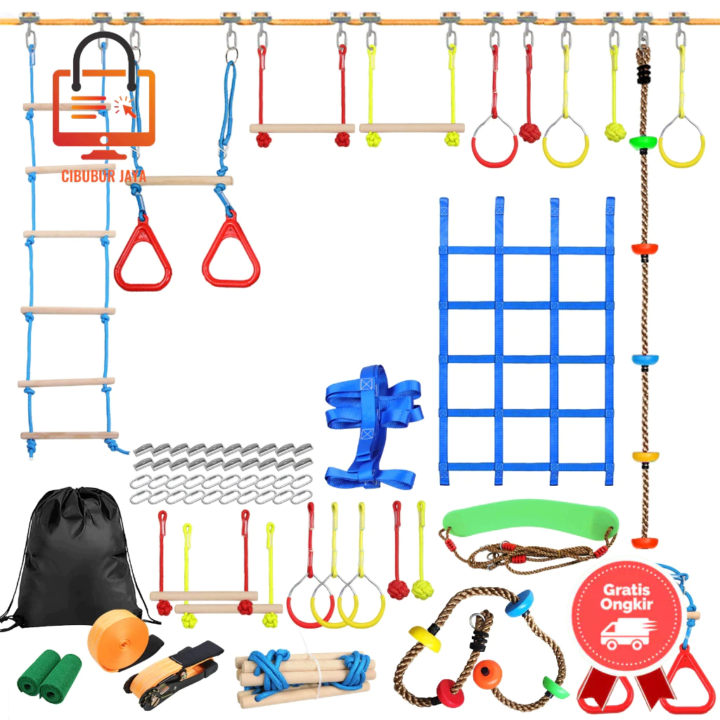 CIBUBUR JAYA PROMO AKHIR TAHUN 56 PCS PART KIT CIBUBUR AJA GRATIS ONGKIR BALI KIDS CLIMBING OBSTACLE