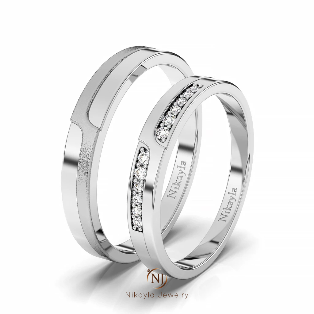 Nikayla Jewelry - Cincin Perak Glamour Couple Tunangan