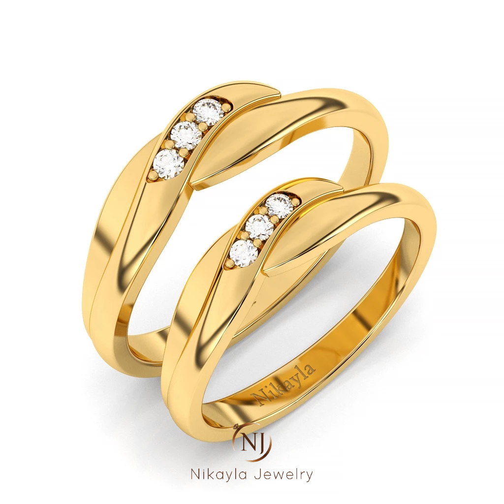 Nikayla Jewelry - Cincin Nikah Tunangan Emas Grafir 18 K - Couple Rings
