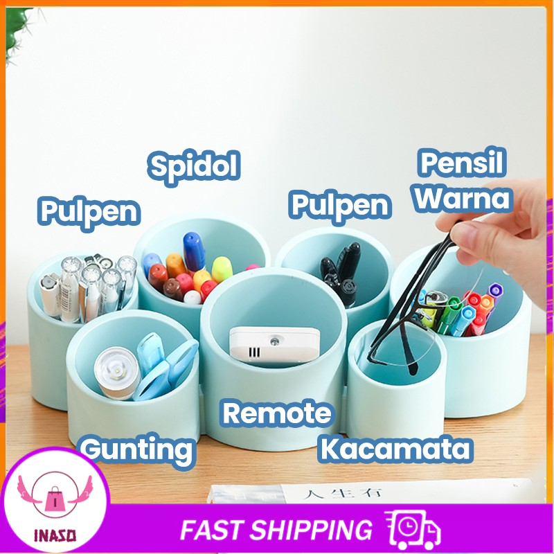 

INASO Tempat Alat Tulis Desktop Organizer Tempat Pensil Kosmetik Stand Organiser HRD310