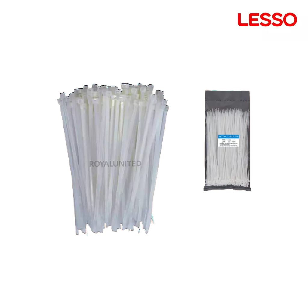 

LESSO Cable Ties Kabel Ties Kabel Tis Pengikat Kabel 10cm 15cm 20cm 30cm Putih Isi 100 Pcs