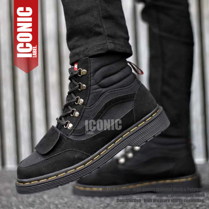 Sepatu Boots Casual Hitam Touring Motoran Pria