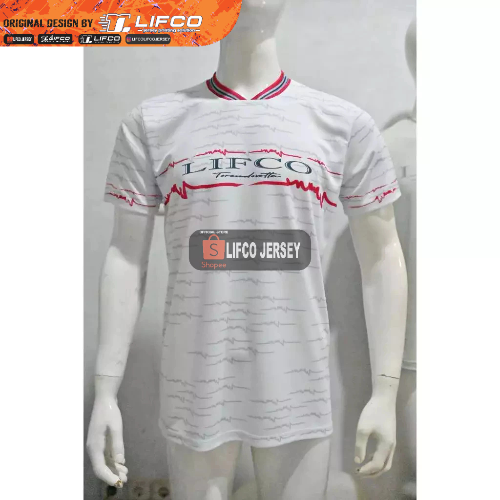 READY STOCK JERSEY VOLLEYBALL ORIGINAL LIFCO SANTAI TORENDO SETTA PUTIH PRINT DEPAN