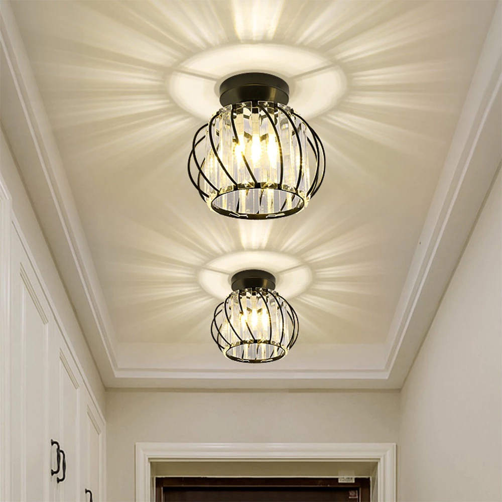 Lampu Plafon Gantung Kristal Minimalis 2 Model (Kotak & Bulat) Lampu Kristal Plafon Rumah Lampu