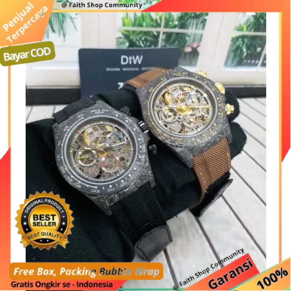 JAM ROLEX DAYTONA SWISS DIW ORIGINAL AUTOMATIC TRANSPARAN