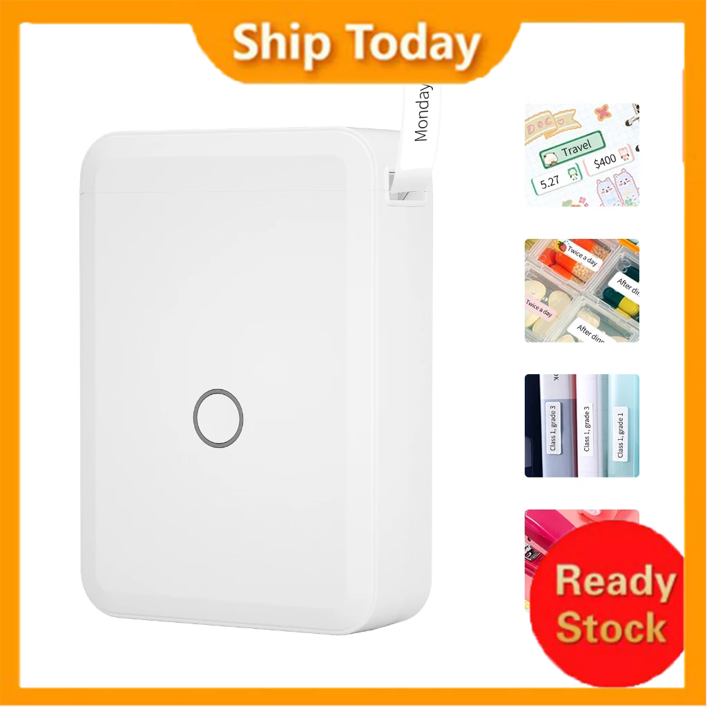 

[Ready] NIIMBOT D110 Label Maker Machine Mini Pocket Thermal Label Printer All in One BT Connect Prince Tag DIY Date Journal Study Sticker Labeling Machine Compatible with iOS Android Microsoft for Retail Store Home & Office Organization