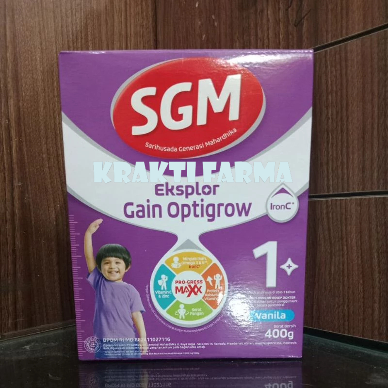 SGM EKSPLOR GAIN OPTIGROW 1+ Vanilla (Usia diatas 1 tahun) - 400g