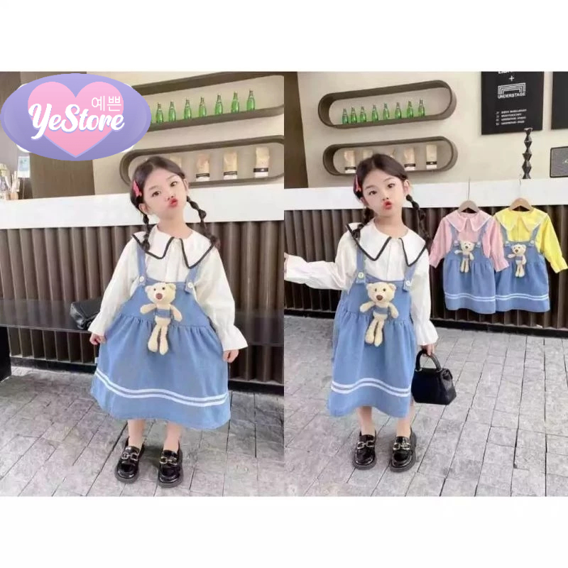 BAJU ANAK PEREMPUAN OVERALL ROK+BONEKA