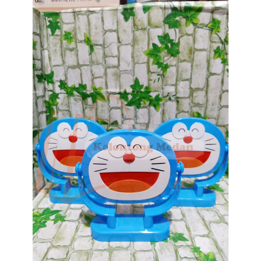 Cermin duduk motif doraemon kaca cermin make up model duduk