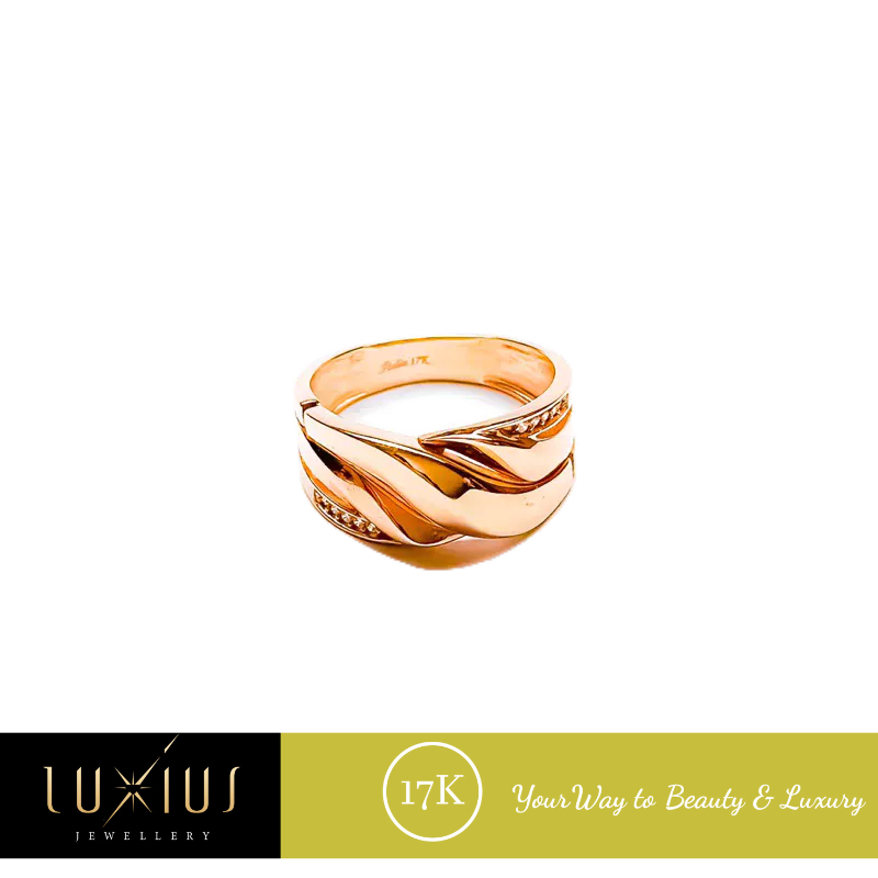 Cincin Emas Frada Italia Rosegold 17K Luxc0353 Luxius Jewellery