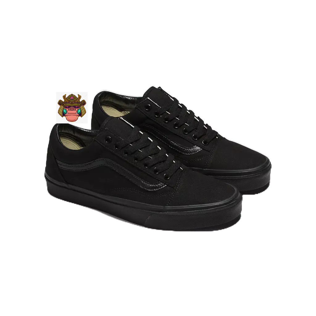 SEPATU  OLDSKOOL FULL BLACK PREMIUM SNEAKERS OLDSCHOOL KASUAL SEPATU PRIA HITAM POLOS SEPATU WANITA 