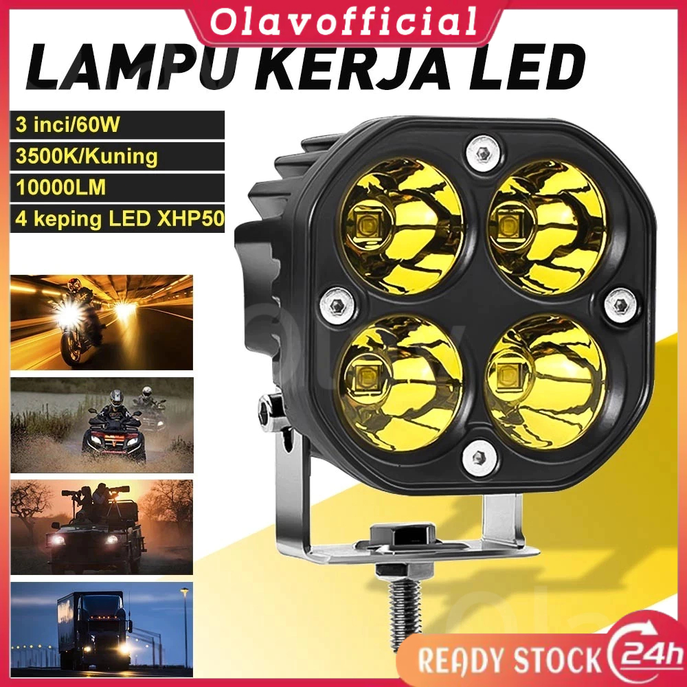 【COD】Lampu Tembak Sorot Laser Gun LED D4 Motor Mobil Sorot 60Watt Lasergun D2 60W 60 Watt
