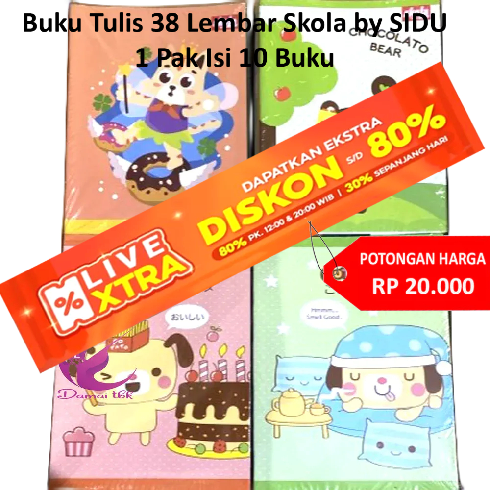 

Buku Tulis SIDU SKOLA 38 lembar 1 pak (isi 10 buku) - SKOLA by SIDU