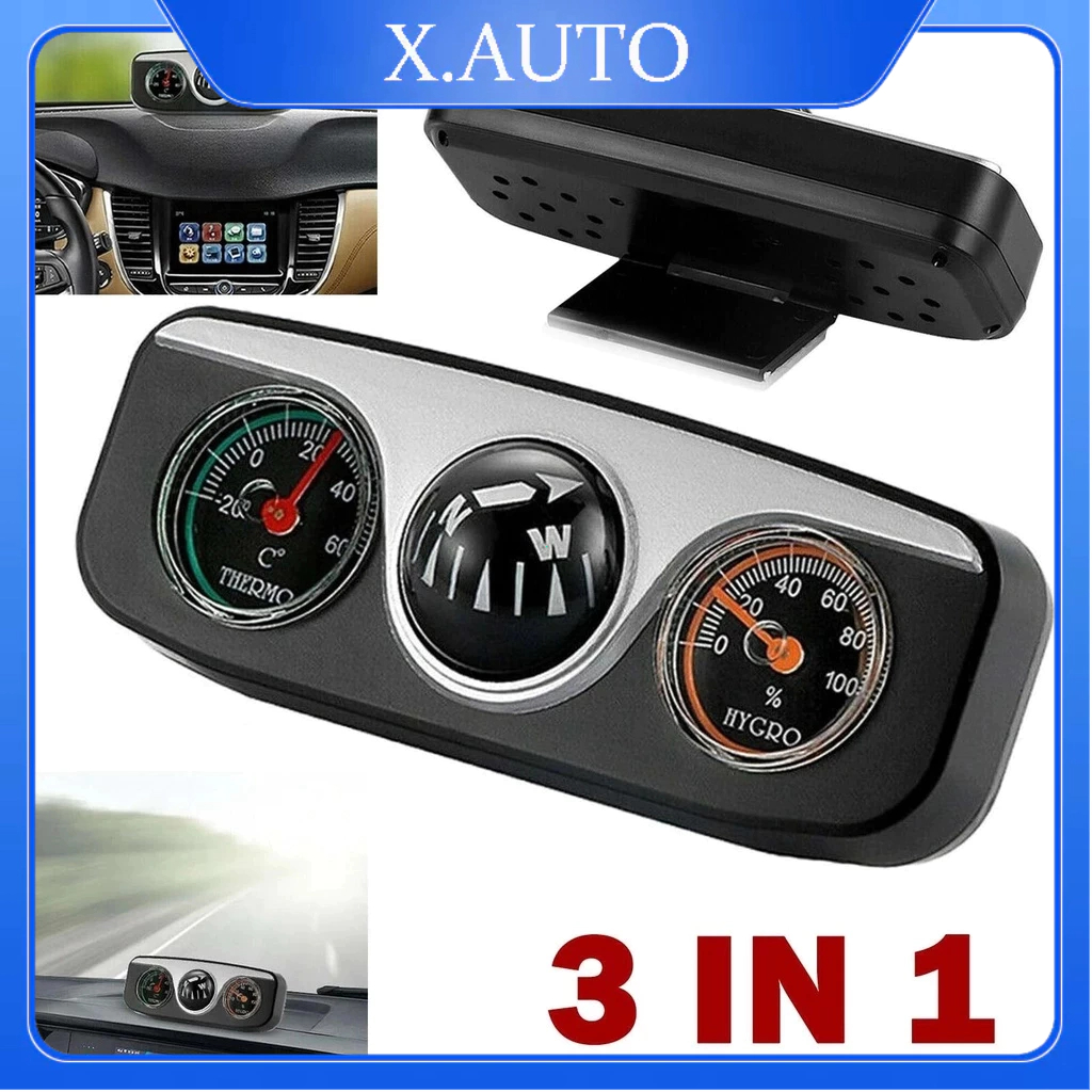 Kompas Multifungsi Kreatif Tiga-Dalam-Satu Arah Navigasi Dasbor Mobil Termometer Kecepatan Sudut Pit