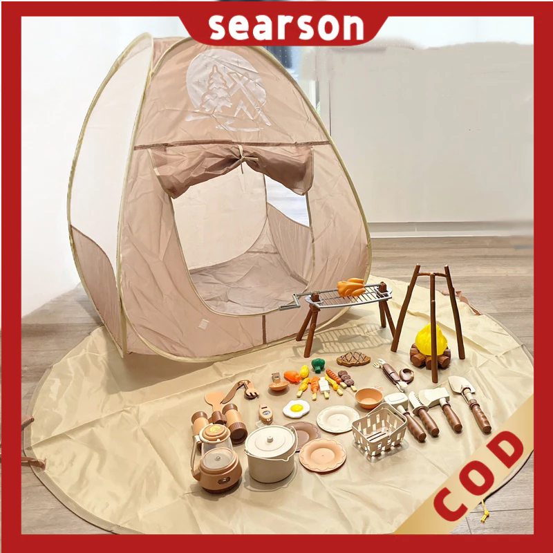24HCamping Set Pretend/Camping Anak/Kemah Anak Tenda/Camping Set Pretend Play With Cooking Utensil