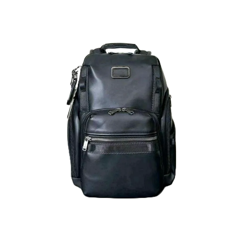 Tas tumi Ransel SSearch Free Embos Kulit Hitam Leather Black Backpack Rancel Tas Gunung Travel Pria 