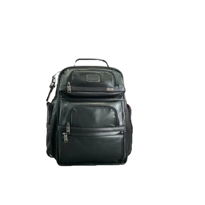 Tas  tumi Ransel   Tpass Free Embos Kulit Hitam Leather Black Backpack Rancel Tas Gunung Travel Pria