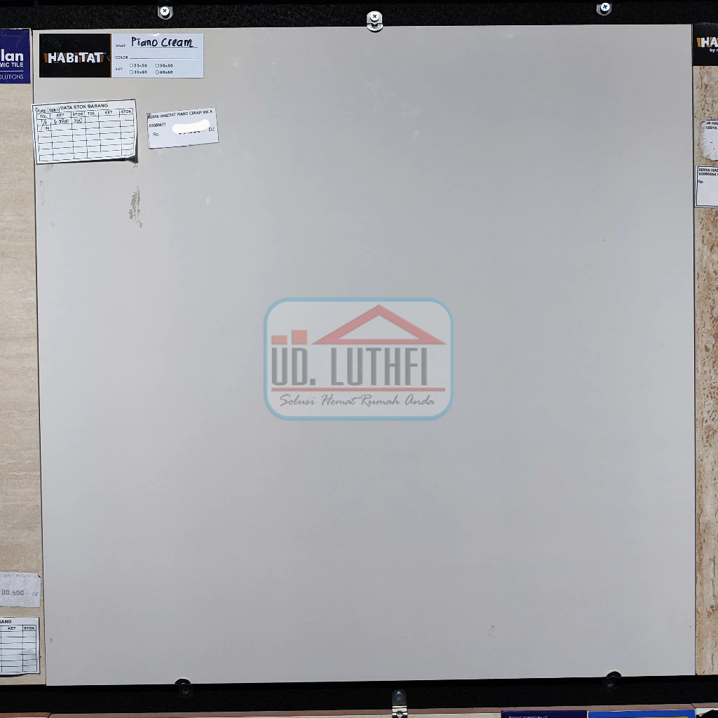 Keramik Lantai Halus 60x60 Habitat Piano Cream - Keramik Cream Polos