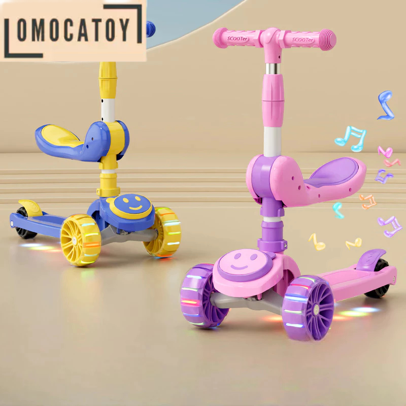 Skuter Anak Roda 3 Lipat 2 in 1 | Kids 3-Wheel Scooter untuk Usia 2–12 Tahun