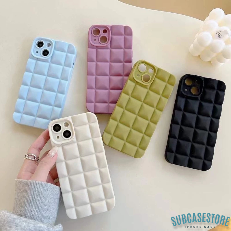 Waffle Case Iphone 15 14 13 12 11 PRO MAX 14 PLUS 7 8 PLUS XR XS MAX X CUBE 3D case choco bar case m