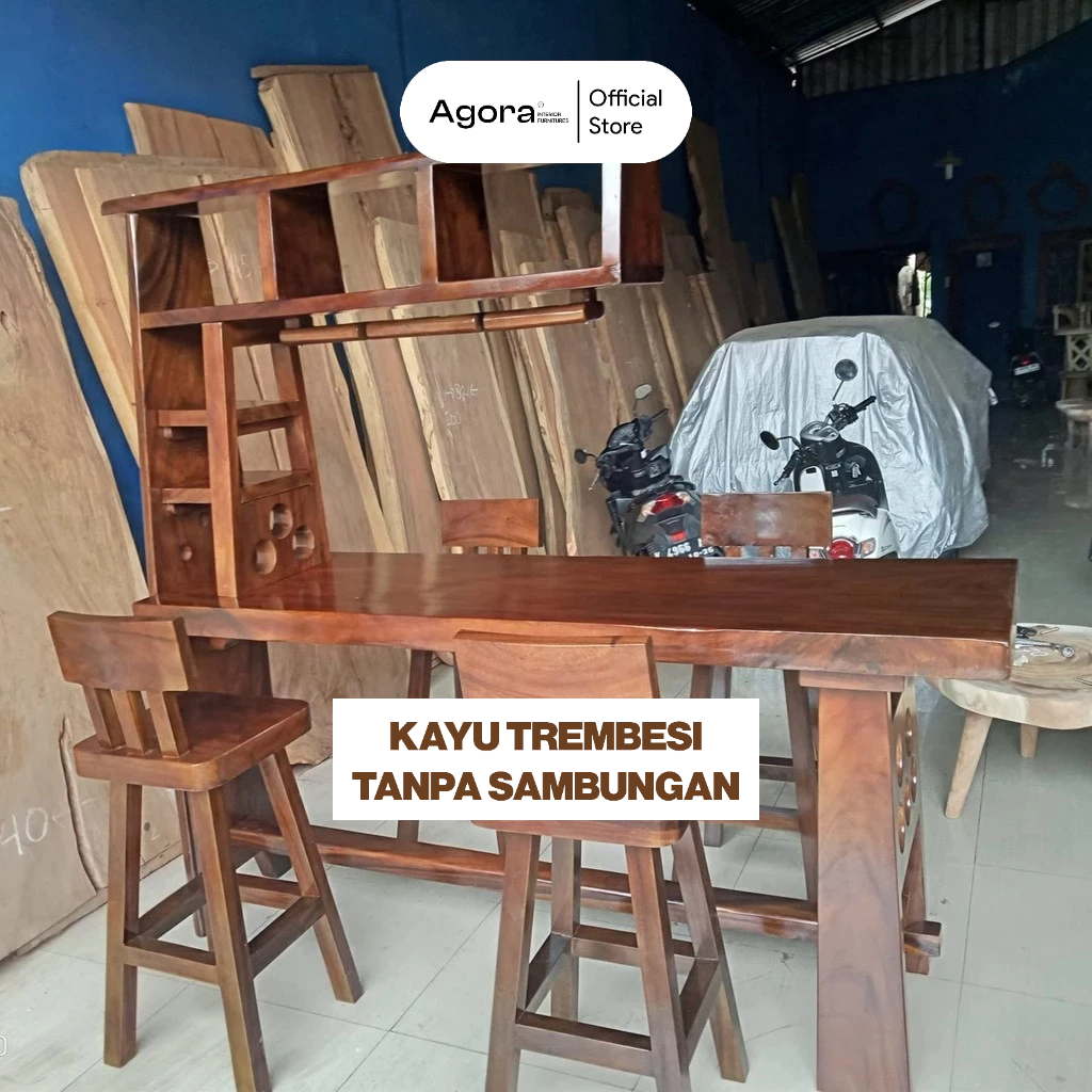 Mini Bar Table Trembesi Meh Suar Raw Serba Jepara Furniture Meja Bar Cafe Barista