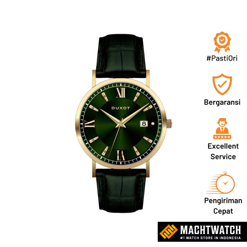 Jam Tangan Pria DUXOT DX-2040-01 Men Green Dial Green Leather Strap Limited Edition