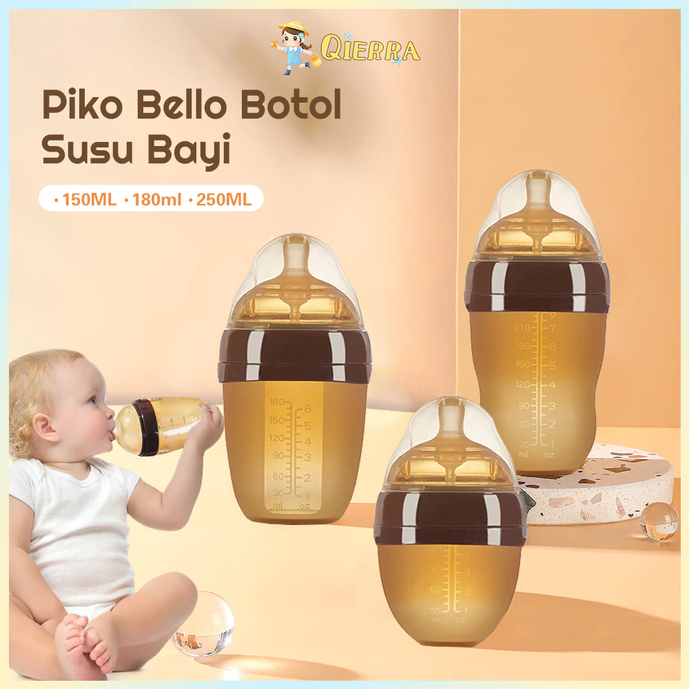Qierra Piko Bello Botol Susu bayi botol bayi Silikon coklat/botol susu bayi
