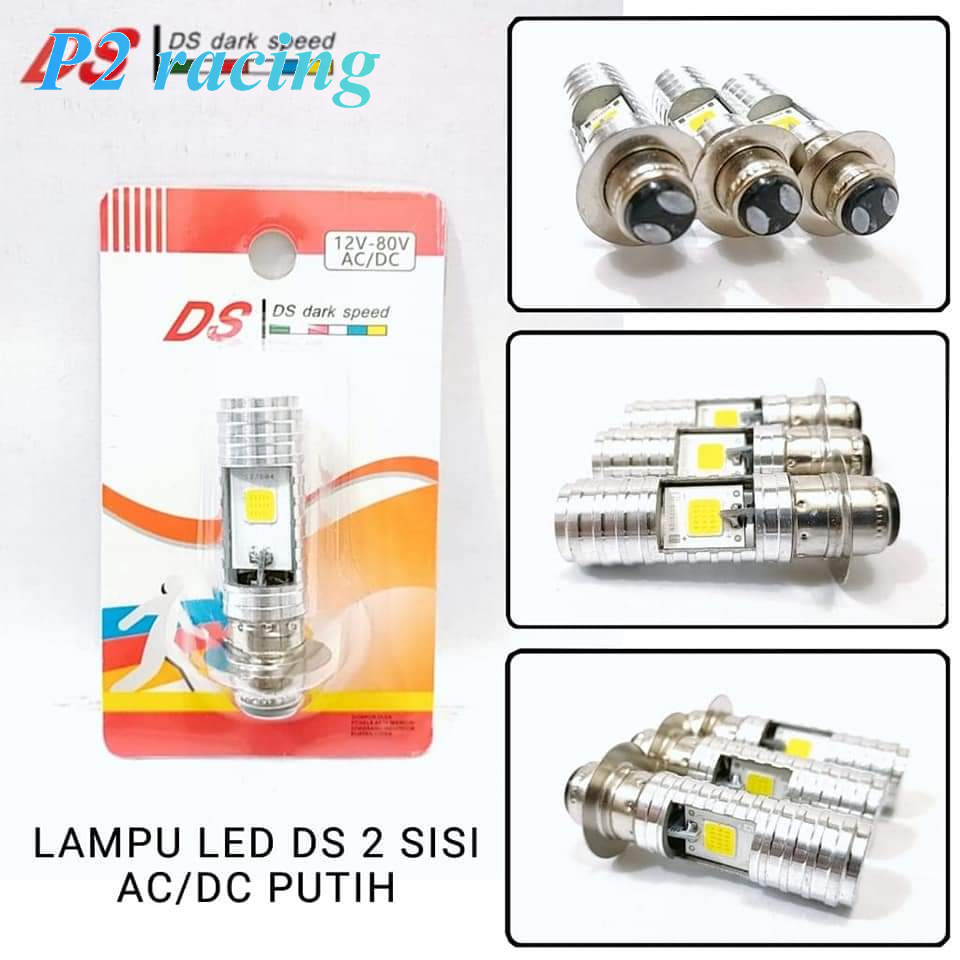 LAMPU LED DEPAN MOTOR DS DS DS 2 SISI AC/DC PUTIH BEAT MIO VARIO X RIDE SUPRA DLL