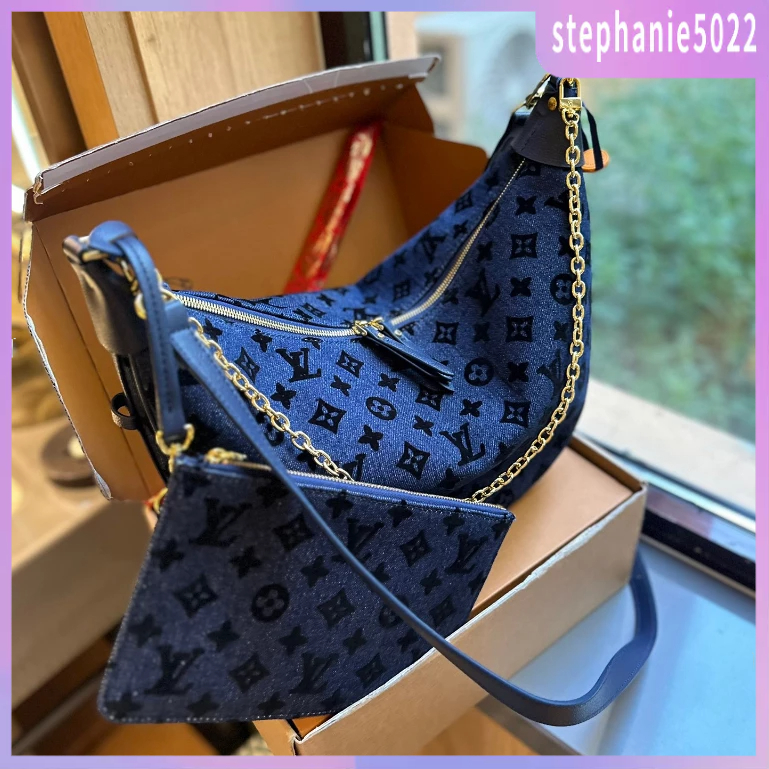 New Louis Vuitton Lv Second-hand Loop Denim Underarm Bag Women's Bag Shoulder Bag Fashion Women's Cr