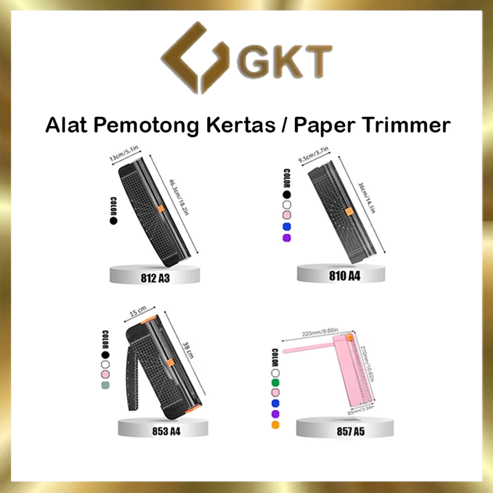 

Alat Pemotong Kertas A4 / A3 Vertikal / Paper Cutter / Paper Trimmer 853 A4 857 A5 810 A4 812 A2 GKT