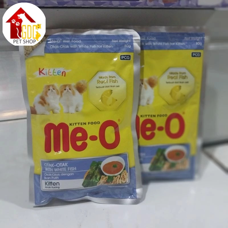 (12 Sachet) Meo Sachet Kitten Otak Otak - Makanan Basah Kucing Me-O Pouch