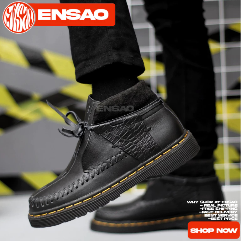 Sepatu Docmart Formal Boots Hitam Kulit Pria