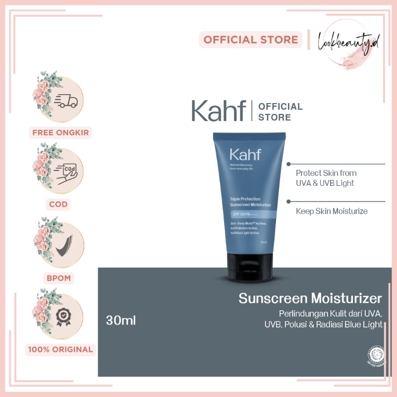 KAHF PROTECTION MOISTURIZE SUNSCREEN PRIA SPF 30PA+++ - Sunscreen Pria Melindungi sinar UV BPOM