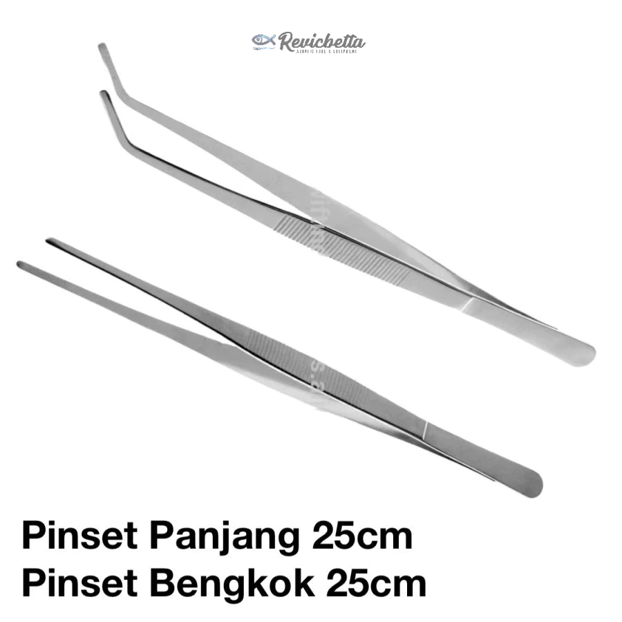 Pinset Bengkok Lurus 25cm pinset aquascape /alat pakan ikan cupit