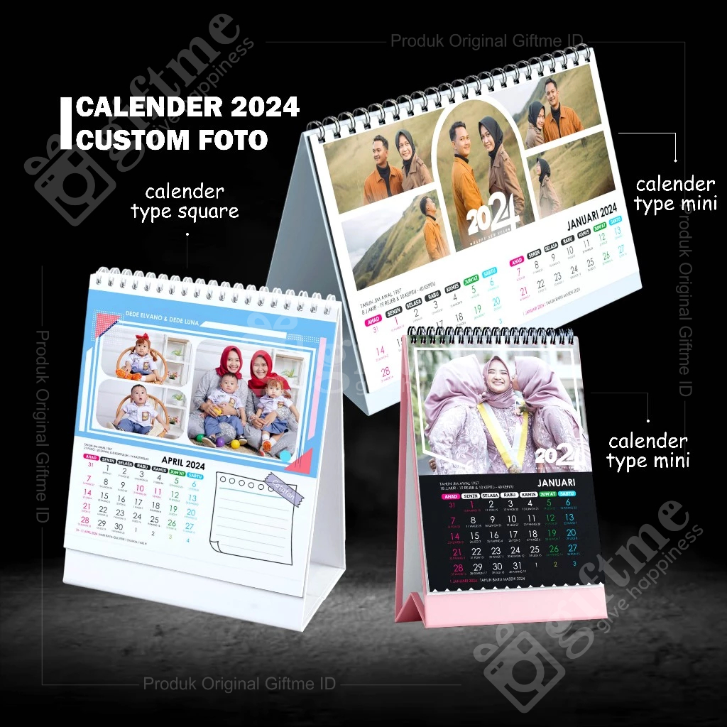 

Kalender Meja 2024 - Kalender 2024 - Kalender Duduk 2024 - Kalender Custom Foto