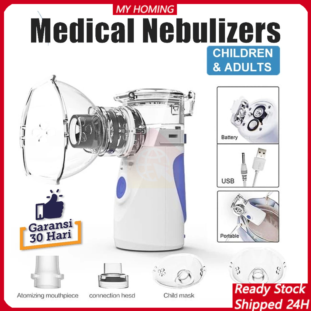 Harga Minimum COD Mini Portable Mesh Nebulizer Murah Alat Terapi Bantu Pernapasan Asma Inhaler Inhal