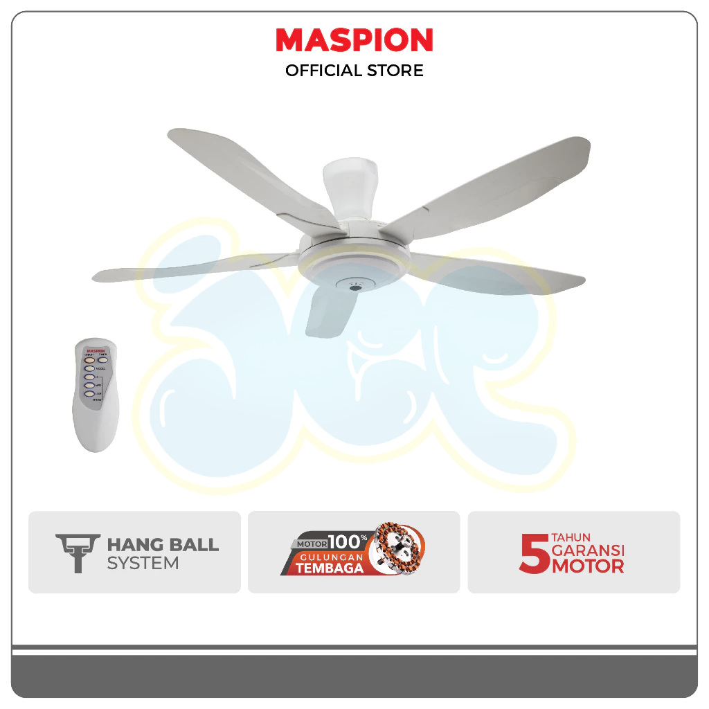 K.E.S - Maspion/Uchida Kipas Angin Gantung MCF56 531 RC/CF-260 // Kipas Gantung Maspion/Uchida (Warn