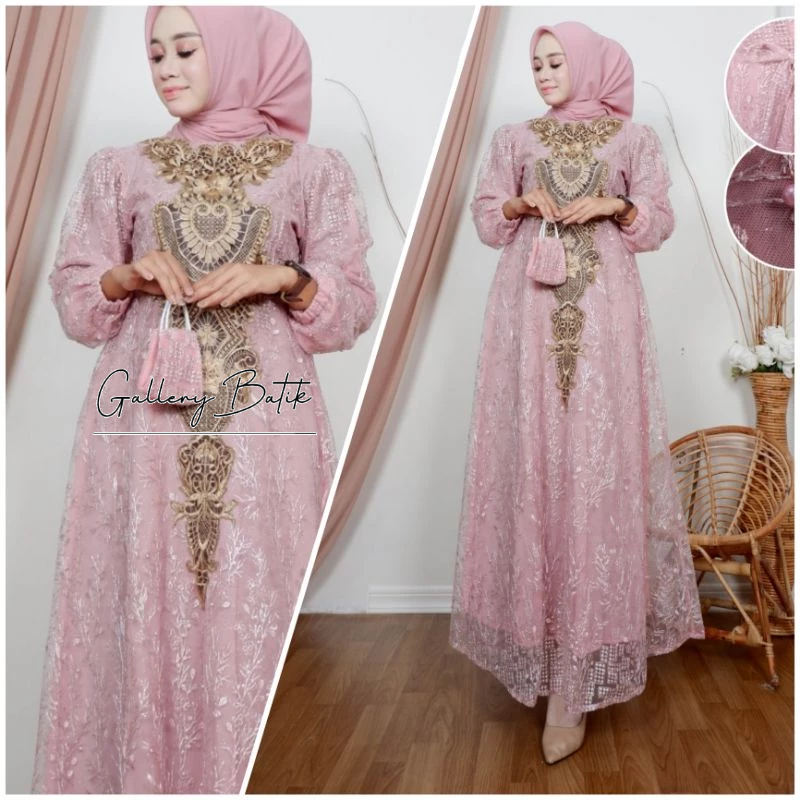 GAMIS BORDIR NAJWA / GAMIS TULLE PESTA NAJWA / GAMIS KONDANGAN PREMIUM