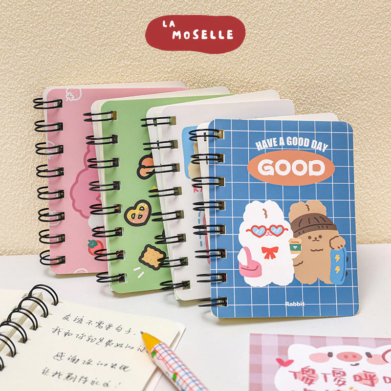 

La Moselle - [SK78] Cute mini coil notebook girly notepad portable small diary buku tulis minni A7