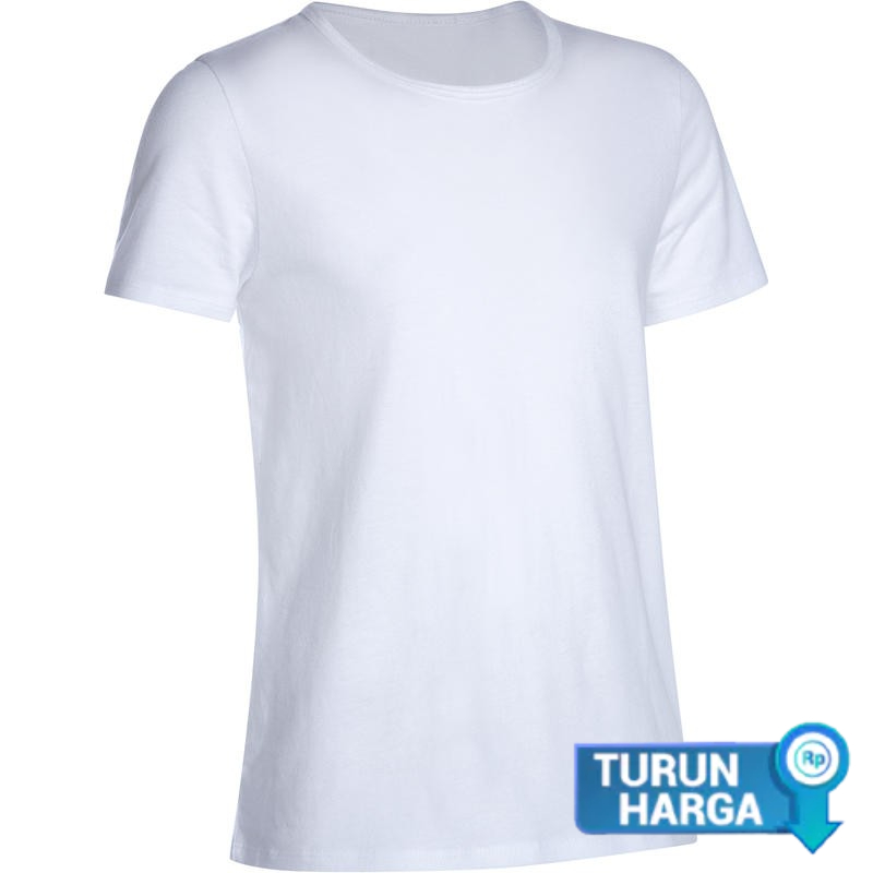 Decathlon Domyos Kaos Fitness Anak 100 Putih - 8517097