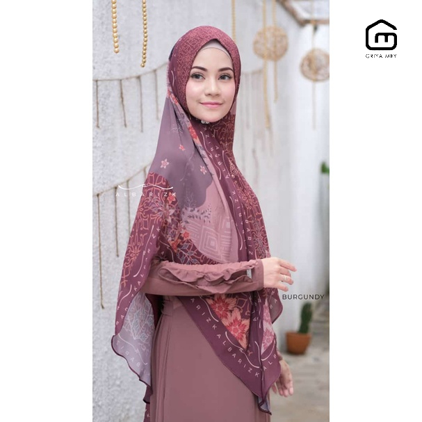 Albarizk Umma Khimar Shea khimar Motif Printing Bahan Ceruty griya_mey