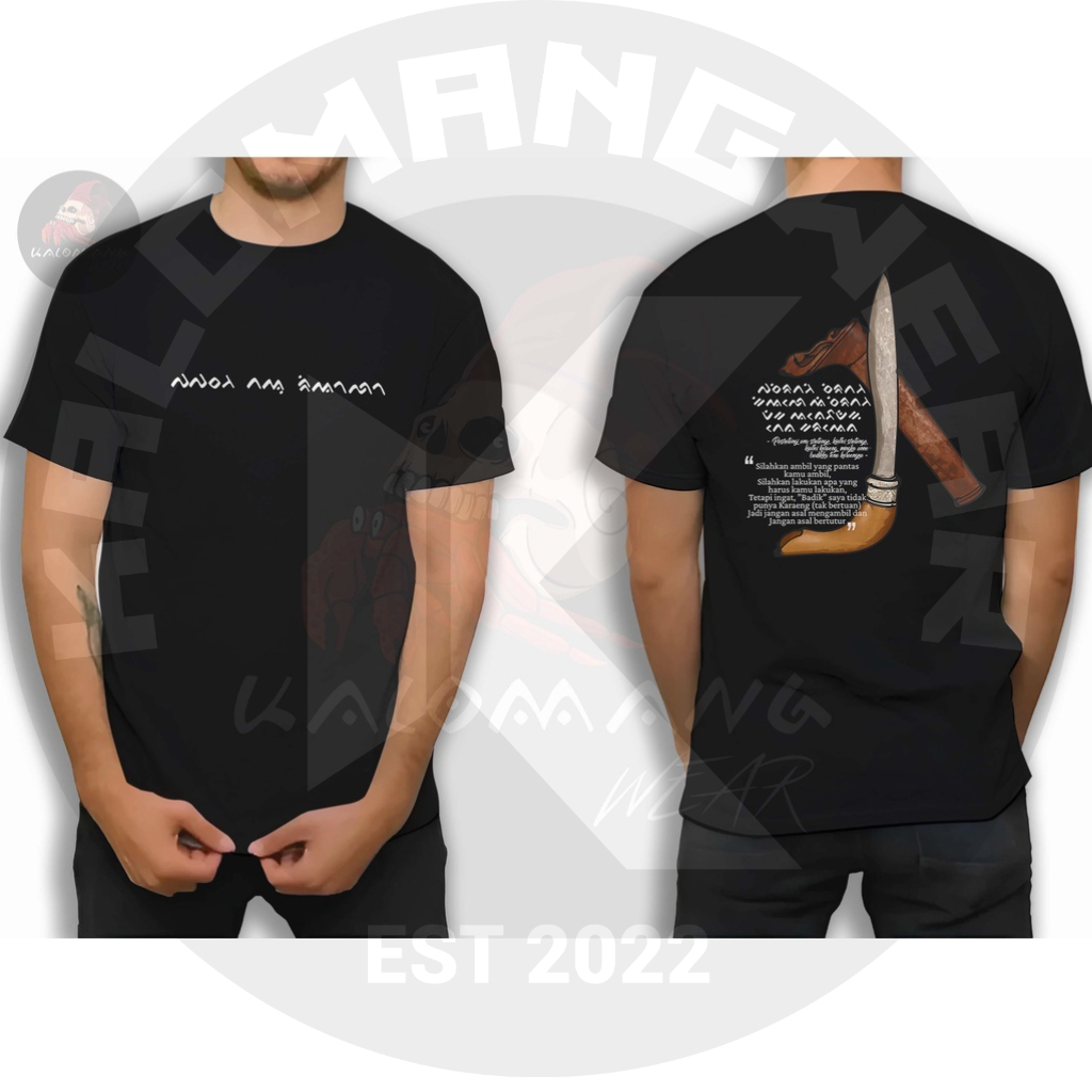 [PREMIUM] Kaos Khas Makassar Hitam/Kaos  Mitologi Makassar/Kaos Daerah Makassar/Atasan Pria/Atasan W