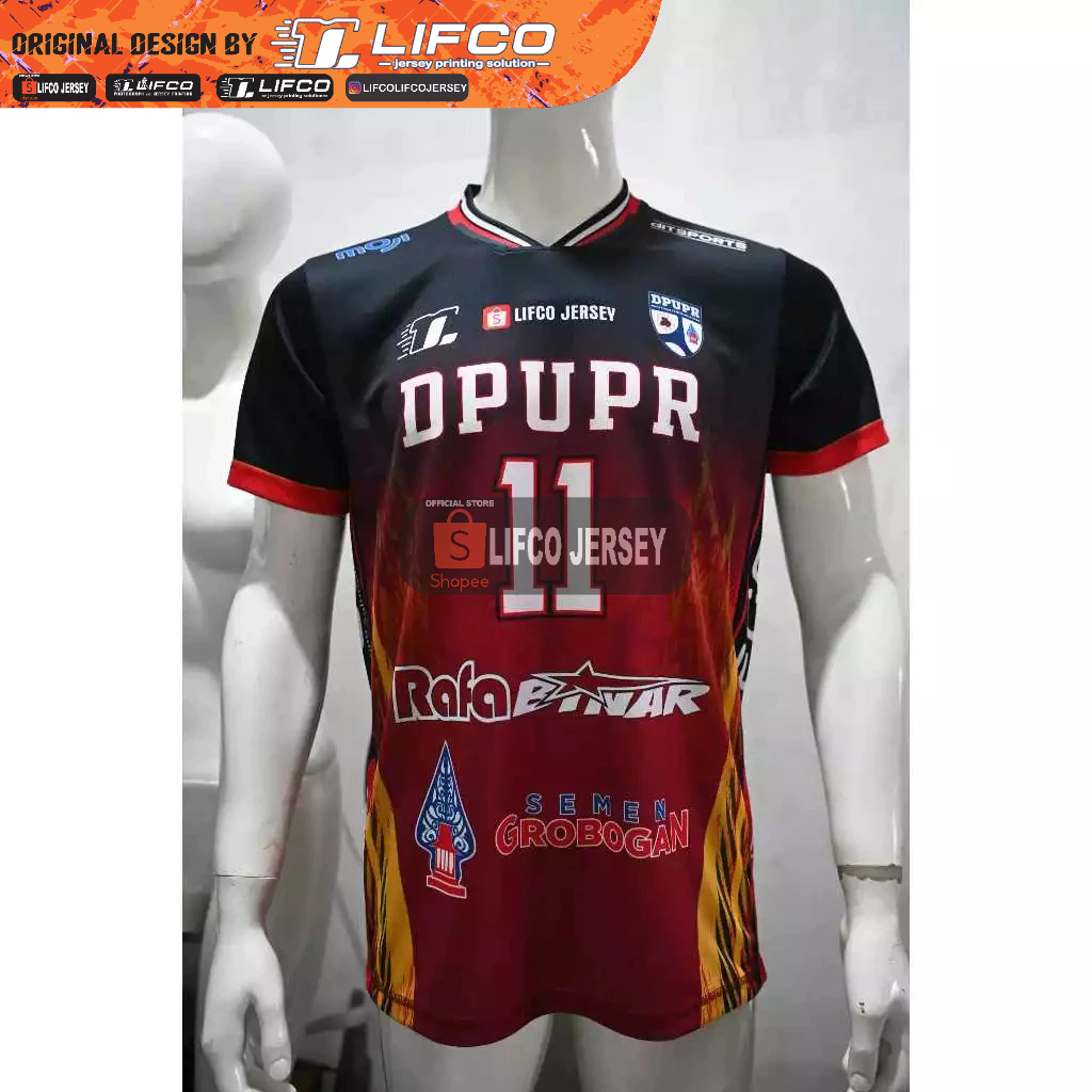 READY STOCK JERSEY VOLLEY BALL ORIGINAL LIFCO DPUPR MERAH SERIES COWOK (TIDAK BISA CUSTOM NAMA)