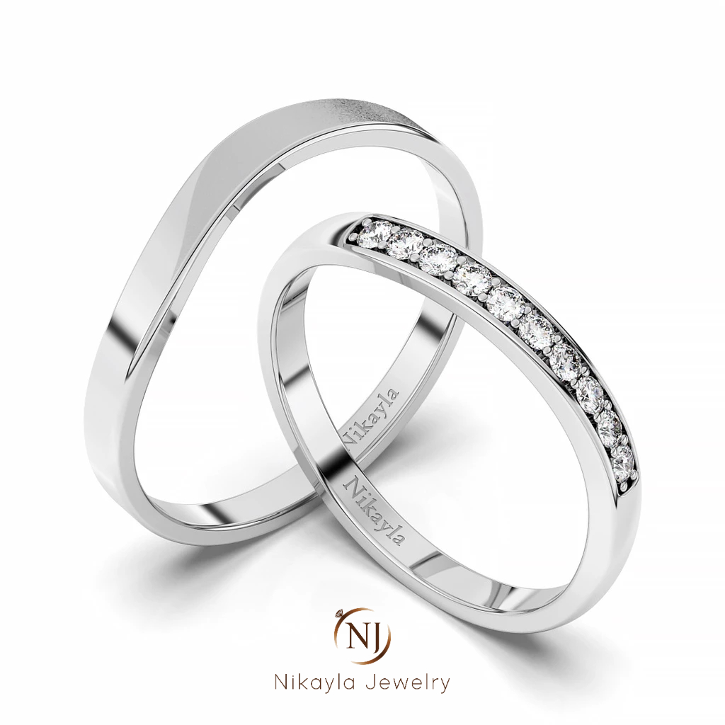Nikayla Jewelry - Cincin Perak Couple Vintage Doff