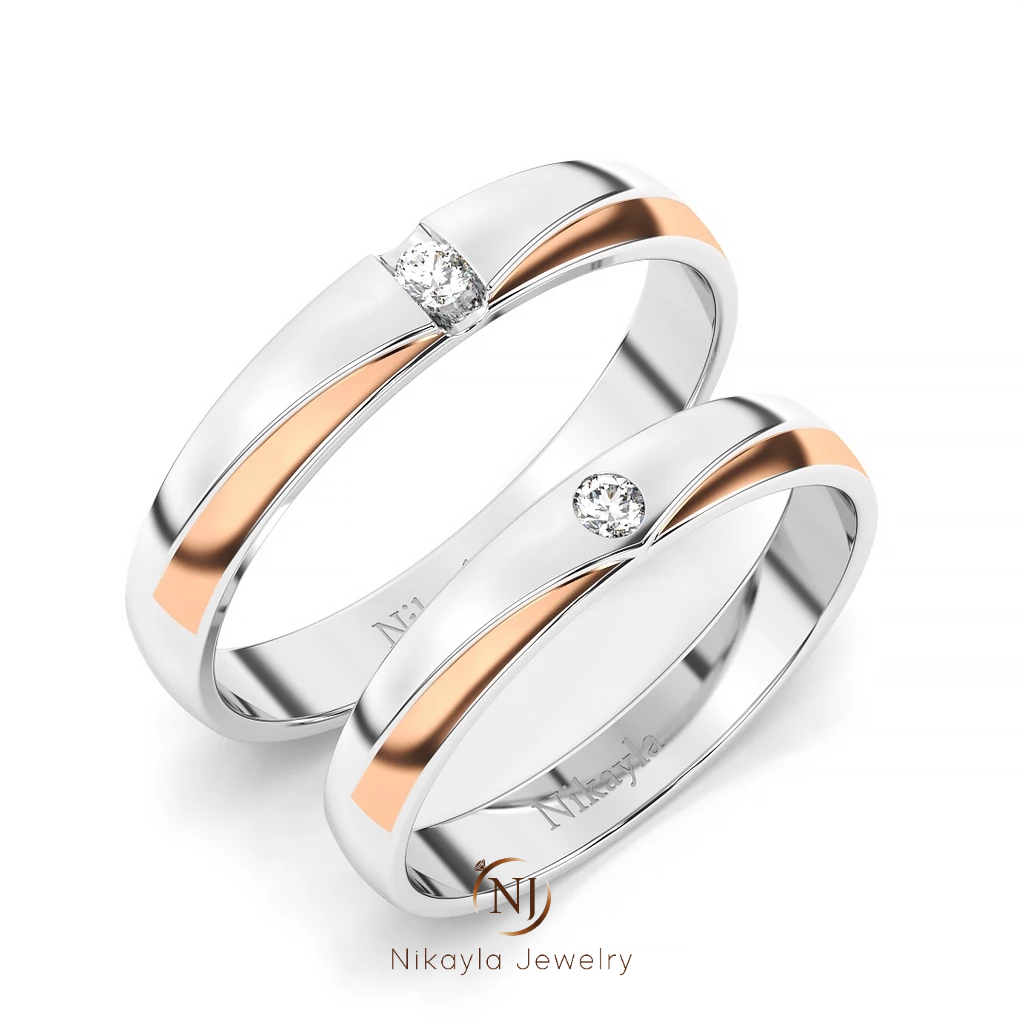 Nikayla Jewelry - Cincin Perak Couple Tunangan Murni